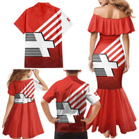 Switzerland Coat of Arms Family Matching Mermaid Dress and Hawaiian Shirt Swiss Greek cross
