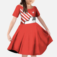 Switzerland Coat of Arms Family Matching Off Shoulder Maxi Dress and Hawaiian Shirt Swiss Greek cross