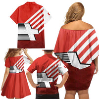 Switzerland Coat of Arms Family Matching Off Shoulder Short Dress and Hawaiian Shirt Swiss Greek cross