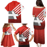 Switzerland Coat of Arms Family Matching Puletasi and Hawaiian Shirt Swiss Greek cross