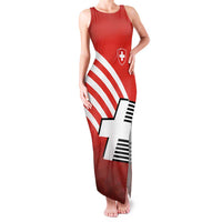 Switzerland Coat of Arms Family Matching Tank Maxi Dress and Hawaiian Shirt Swiss Greek cross