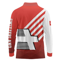 Switzerland Coat of Arms Long Sleeve Polo Shirt Swiss Greek cross