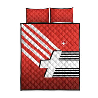 Switzerland Coat of Arms Quilt Bed Set Swiss Greek cross