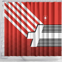 Switzerland Coat of Arms Shower Curtain Swiss Greek cross