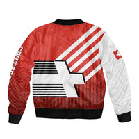 Switzerland Coat of Arms Sleeve Zip Bomber Jacket Swiss Greek cross