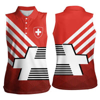 Switzerland Coat of Arms Women Sleeveless Polo Shirt Swiss Greek cross