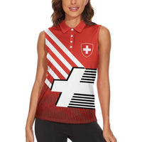 Switzerland Coat of Arms Women Sleeveless Polo Shirt Swiss Greek cross