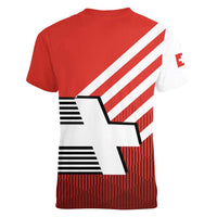 Switzerland Coat of Arms Women V-Neck T-Shirt Swiss Greek cross