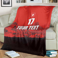 Custom Switzerland Football Blanket Swiss Alps