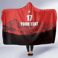 Custom Switzerland Football Hooded Blanket Swiss Alps
