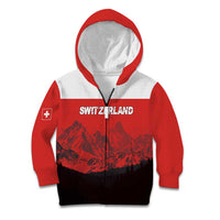 Custom Switzerland Football Kid Hoodie Swiss Alps
