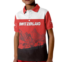 Custom Switzerland Football Kid Polo Shirt Swiss Alps
