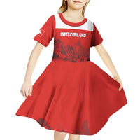 Custom Switzerland Football Kid Short Sleeve Dress Swiss Alps