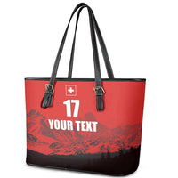 Custom Switzerland Football Leather Tote Bag Swiss Alps