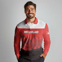 Custom Switzerland Football Long Sleeve Polo Shirt Swiss Alps