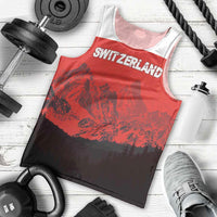 Custom Switzerland Football Men Tank Top Swiss Alps