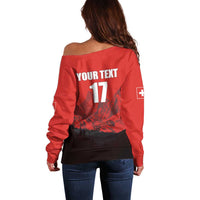 Custom Switzerland Football Off Shoulder Sweater Swiss Alps