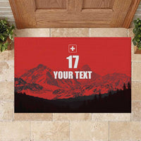 Custom Switzerland Football Rubber Doormat Swiss Alps