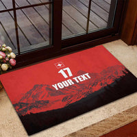 Custom Switzerland Football Rubber Doormat Swiss Alps