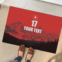 Custom Switzerland Football Rubber Doormat Swiss Alps