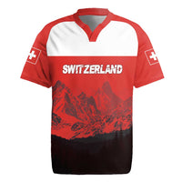 Custom Switzerland Football Rugby Jersey Swiss Alps