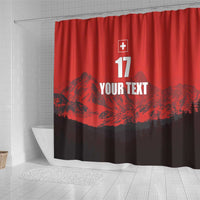 Custom Switzerland Football Shower Curtain Swiss Alps