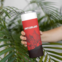 Custom Switzerland Football Skinny Tumbler Swiss Alps