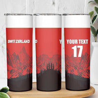 Custom Switzerland Football Skinny Tumbler Swiss Alps