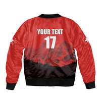 Custom Switzerland Football Sleeve Zip Bomber Jacket Swiss Alps
