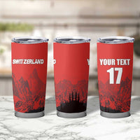 Custom Switzerland Football Tumbler Cup Swiss Alps