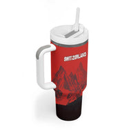 Custom Switzerland Football Tumbler With Handle Swiss Alps