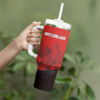 Custom Switzerland Football Tumbler With Handle Swiss Alps