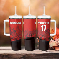 Custom Switzerland Football Tumbler With Handle Swiss Alps