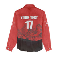 Custom Switzerland Football Women Casual Shirt Swiss Alps