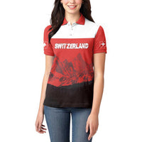 Custom Switzerland Football Women Polo Shirt Swiss Alps