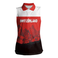 Custom Switzerland Football Women Sleeveless Polo Shirt Swiss Alps