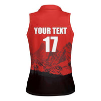 Custom Switzerland Football Women Sleeveless Polo Shirt Swiss Alps