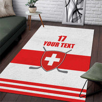 Custom Switzerland Ice Hockey Area Rug Come on La Nati