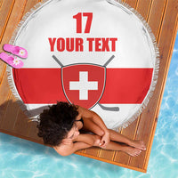 Custom Switzerland Ice Hockey Beach Blanket Come on La Nati