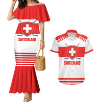 Custom Switzerland Ice Hockey Couples Matching Mermaid Dress and Hawaiian Shirt Come on La Nati