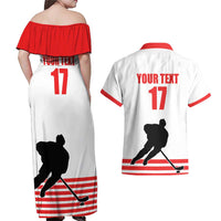 Custom Switzerland Ice Hockey Couples Matching Off Shoulder Maxi Dress and Hawaiian Shirt Come on La Nati