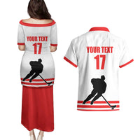 Custom Switzerland Ice Hockey Couples Matching Puletasi and Hawaiian Shirt Come on La Nati