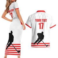 Custom Switzerland Ice Hockey Couples Matching Short Sleeve Bodycon Dress and Hawaiian Shirt Come on La Nati