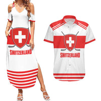 Custom Switzerland Ice Hockey Couples Matching Summer Maxi Dress and Hawaiian Shirt Come on La Nati