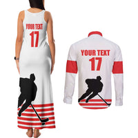 Custom Switzerland Ice Hockey Couples Matching Tank Maxi Dress and Long Sleeve Button Shirt Come on La Nati