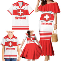 Custom Switzerland Ice Hockey Family Matching Mermaid Dress and Hawaiian Shirt Come on La Nati