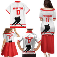 Custom Switzerland Ice Hockey Family Matching Puletasi and Hawaiian Shirt Come on La Nati