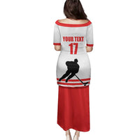 Custom Switzerland Ice Hockey Family Matching Puletasi and Hawaiian Shirt Come on La Nati