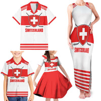 Custom Switzerland Ice Hockey Family Matching Tank Maxi Dress and Hawaiian Shirt Come on La Nati
