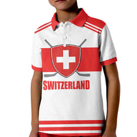 Custom Switzerland Ice Hockey Kid Polo Shirt Come on La Nati